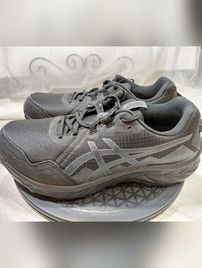 NEW ASICS Men's Gel-Venture 10 Trail Running Shoes Black & Graphite Grey SIZE 9W